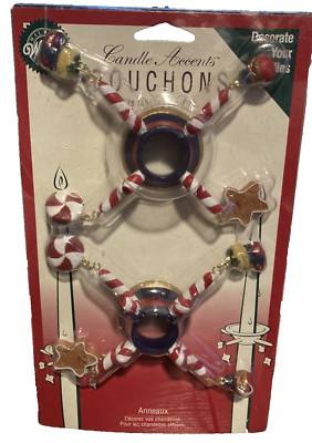 Wilton Holiday Candle Bouchons Wax Catcher Vintage 1999 Bulbs Cookies Stockings