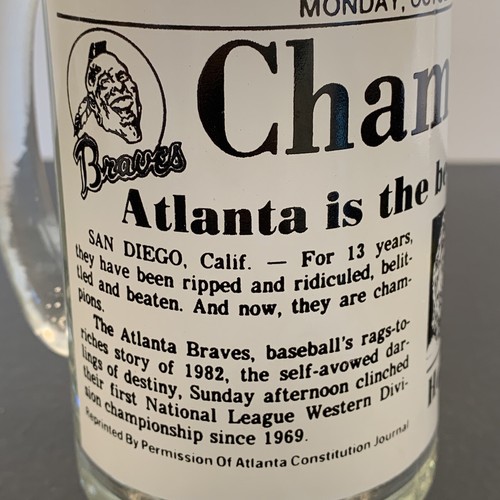 Braves 1982 Glass Mug Champions Atlanta Constitution Journal Headline News 14oz - Picture 12 of 13