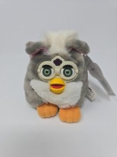 Vintage 1999 Furby Plush Gray Stripe Green Eyes New W/tag  Hug Me  Bean Bag