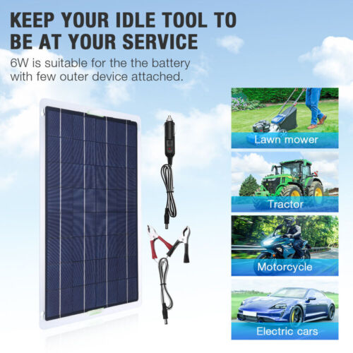50W 12V Mono Solar Panel Trickle Battery Charger For Camping RV Car Boat Truck - Picture 1 of 18