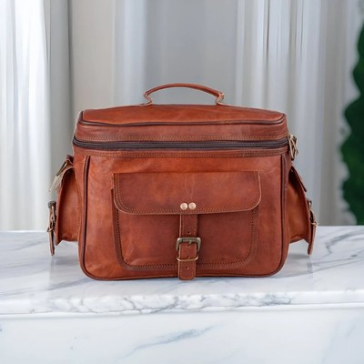 Personalized Leather Camera Bag - DSLR Satchel -Nikon, Canon Sony -Perfect Gift1