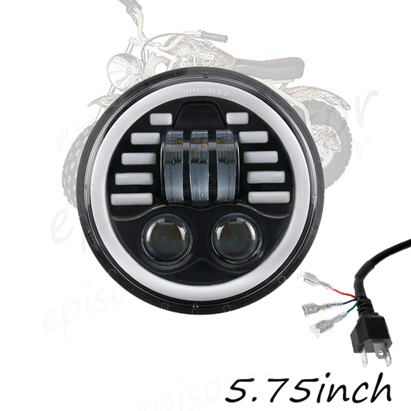 5.75" 5 3/4 LED Headlight Motorcycle Black For Kawasaki 1000 250 CSR LTD Vulcan - Image 2 of 4