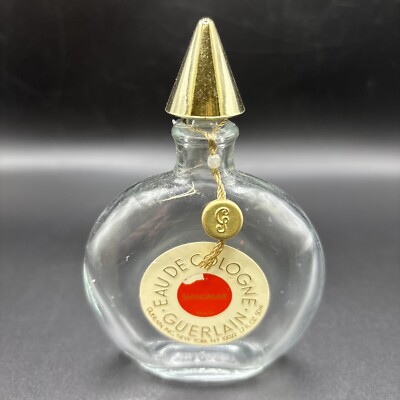 Vintage Guerlain SHALIMAR EMPTY GLASS bottle Eau De Cologne 1.7    oz
