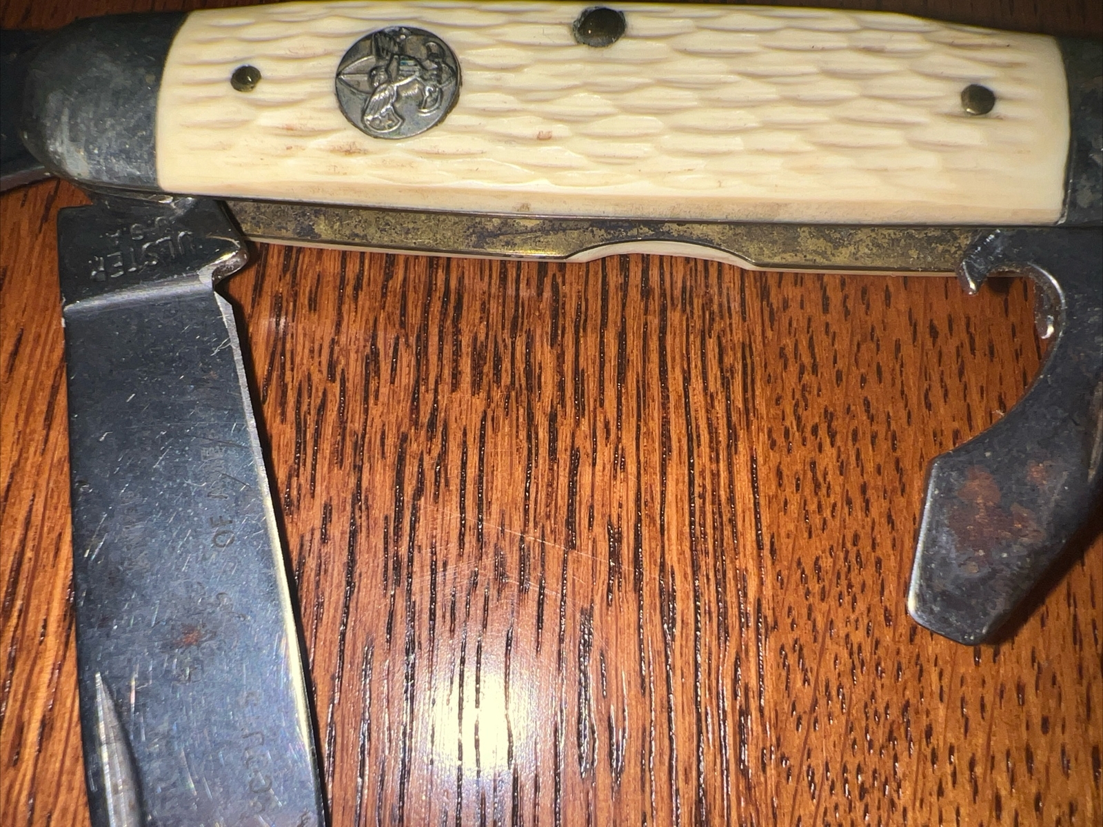 Vintage Ulster White Handle Folding Boy Scout Knife USA Made eBay