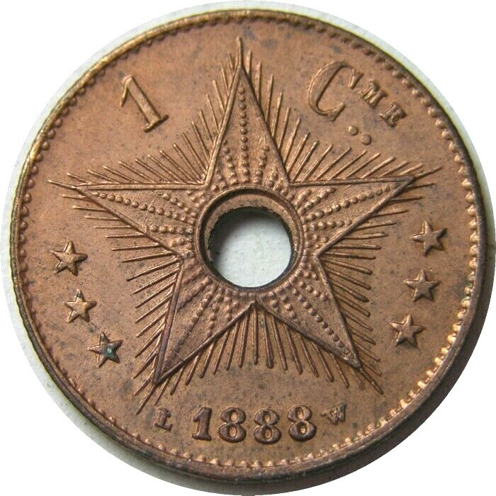 elf Congo Free State 1 Centime 1888   Star