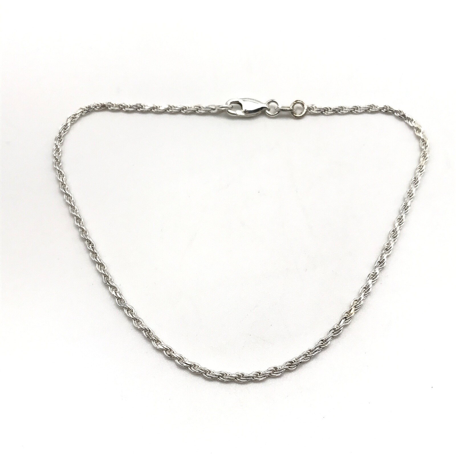 925 Italy Sterling Silver Rope Chain Bracelet Anklet 9