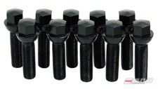 10x Ichiba 55mm 14x1.5 M14 P1.5 Wheel Rim Extend Long Lug Bolt R12 Ball Black A