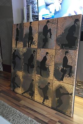 XXL LEINWAND BILD 100x100x5 -MONTY PYTHON- RETRO LOUNGE LOFT VINTAGE WANDBILD