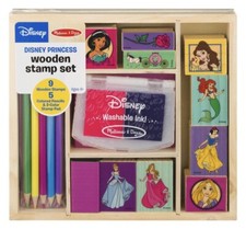     Disney Princess Wooden 9 Stamps Set Colored Pencil Ink Pad By Melissa  Doug