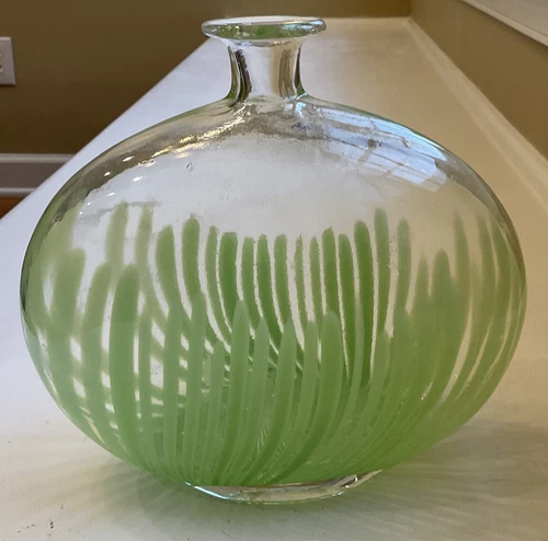 Murano Glass 1950's Dino Martens Vase Celadon Green 8" Tall. Beautiful!