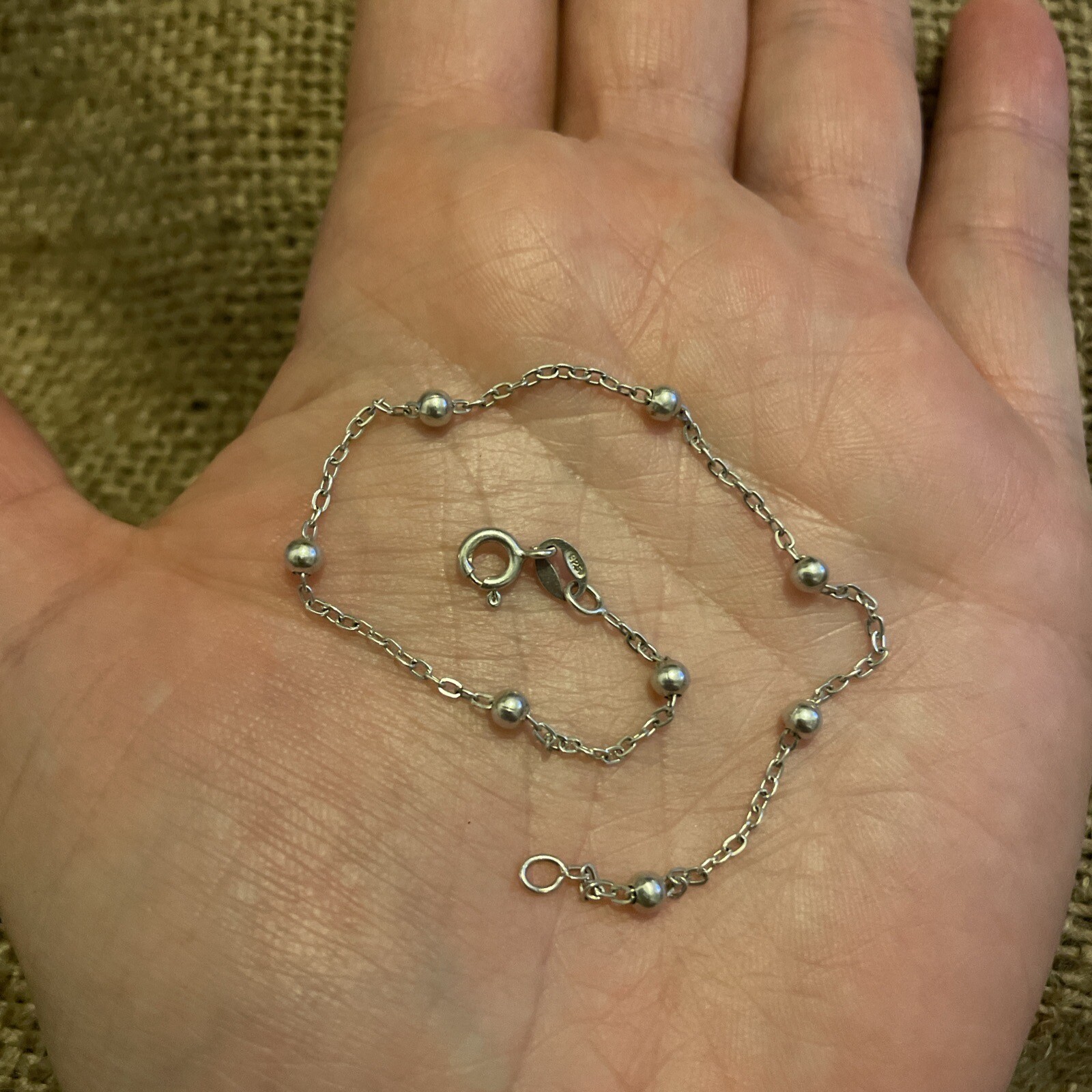 Pretty Fine Solid Sterling Silver 925 Bracelet Be… - image 10