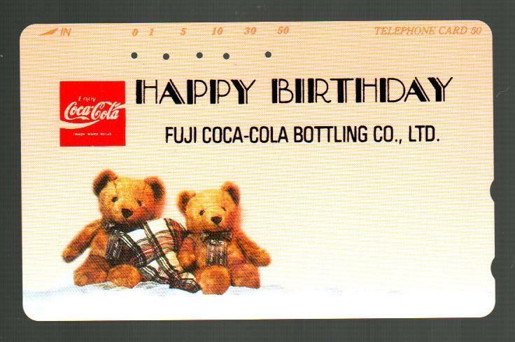 FUJI COCA-COLA BOTTLING CO. ( Japan ) Teddy Bear's Phone Card - RARE 