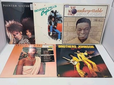Lot of 5 Vinyl Records: Pointer Sisters, The Brothers Johnson & Whitney Houston