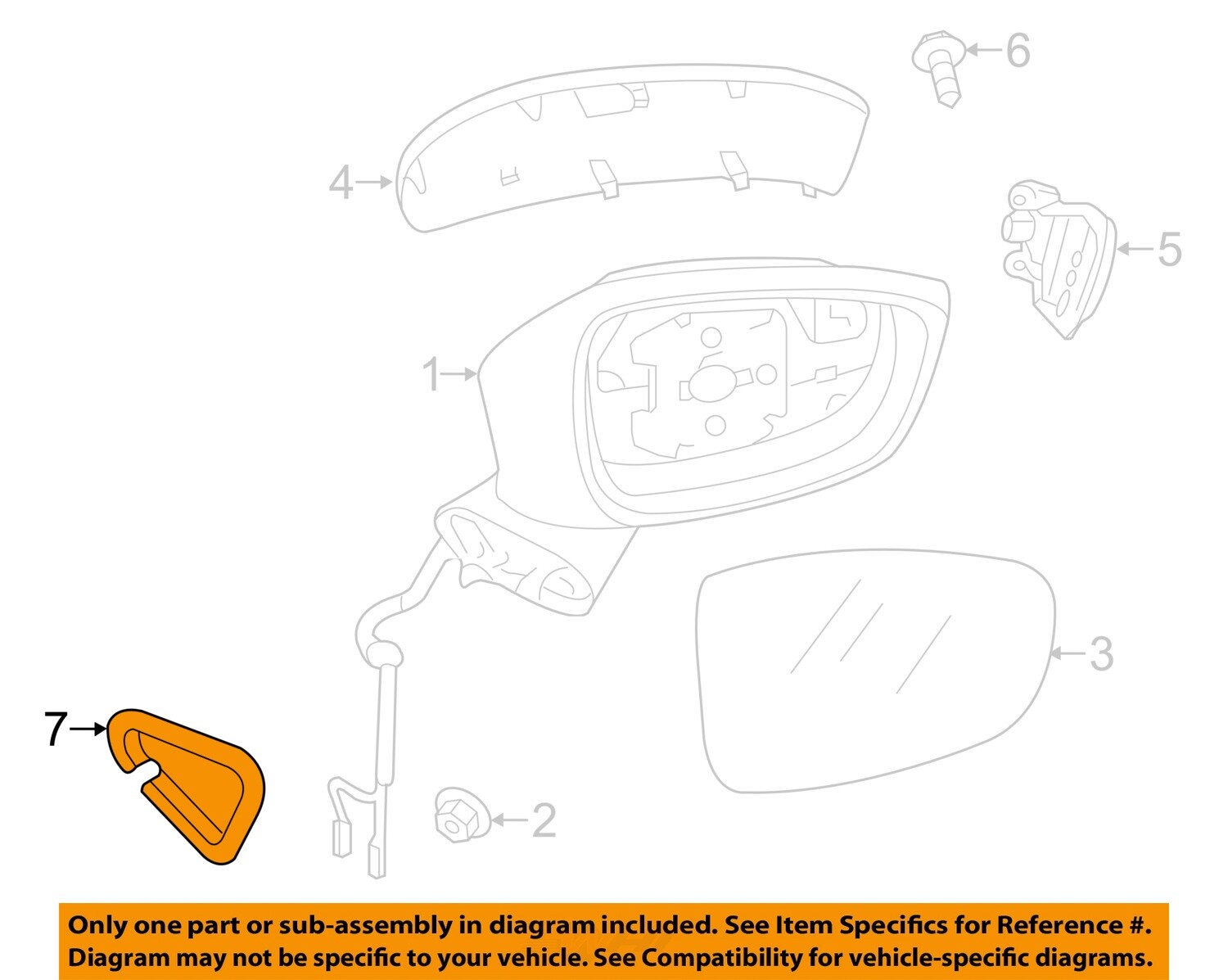 MAZDA OEM 14-17 6 Outside Mirrors-Front Door-Inner Cover Left 