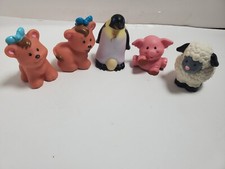 Lot of 5 Fisher Price Little People Animals Penguin Sheep Pig Lions