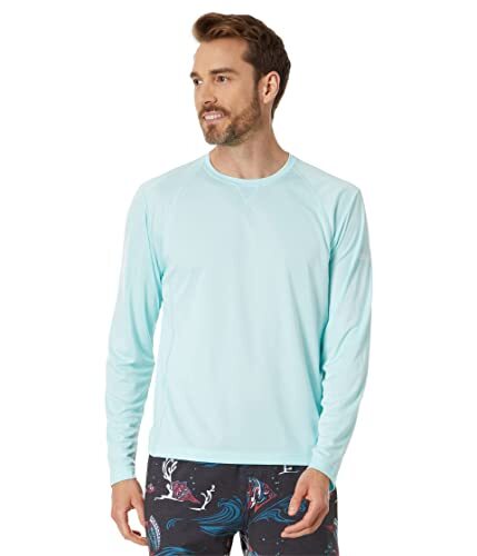 Johnnie-O johnnie-O Gavin Long Sleeve Sun Shirt Bondi Blue/L | eBay