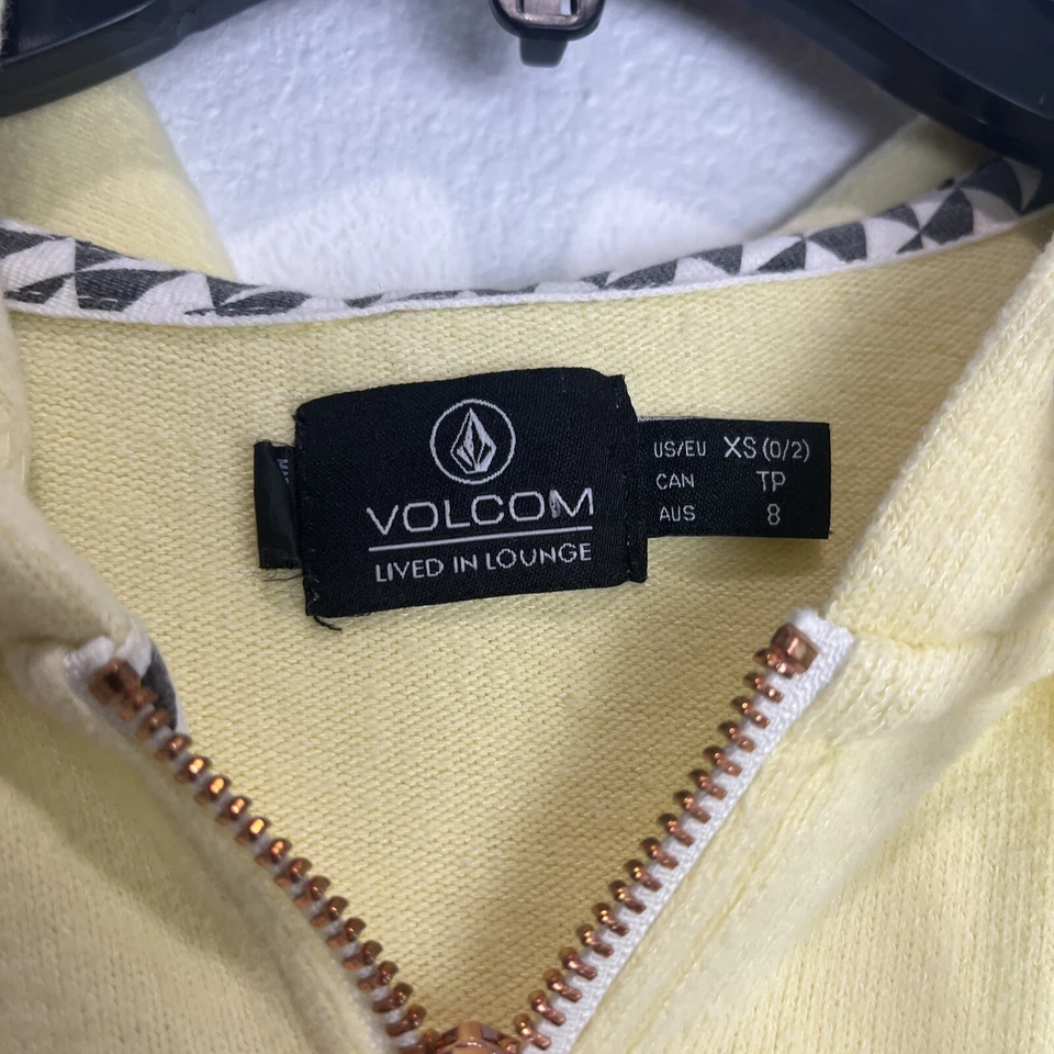 Volcom Talla XS (0-2) Lived in Lounge Mujer’s Cremallera Completa Amarillo Foto 3 de 4