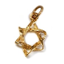 Colgante Judío Estrella de David Oro Amarillo 14k Magen David Collar Dije Joyería