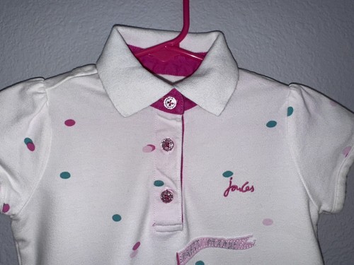 Joules Ivory Short Sleeve Polo Shirt Llama Party Embroidered Cotton Girls 4 Yrs - Picture 5 of 13