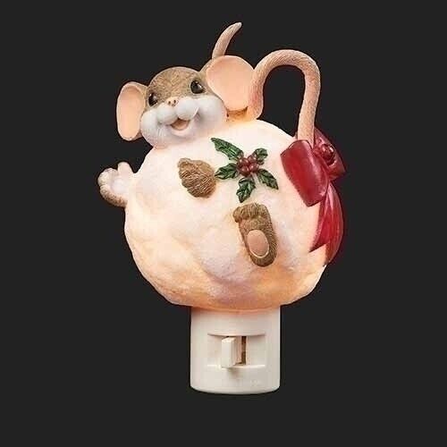 Charming Tails - Mouse Snowball Night Light 2022 NEW 135563 - Picture 1 of 1