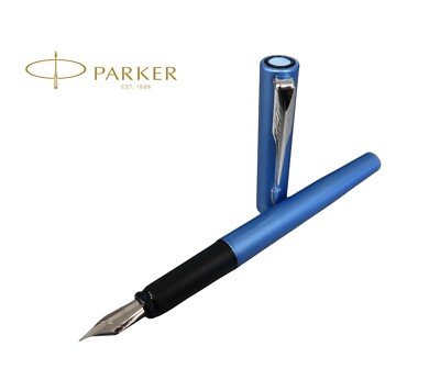 Parker  Vector Xl  Fountain Pen  Blue & Chrome Trim Fine Pt  New In Box 2130438Z