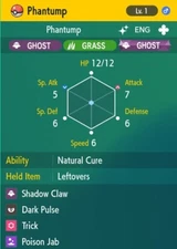 Pokemon Scarlet and Violet 6iv Shiny Max EV Phantump