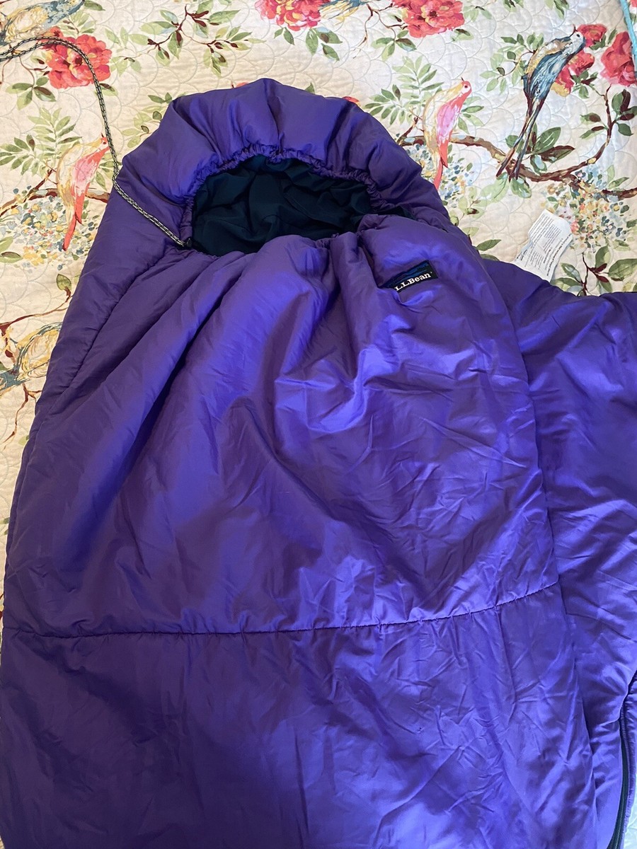 Bean Polarguard Insulated Sleeping Bag Purple Long 85” x 32” Warm  Camping!