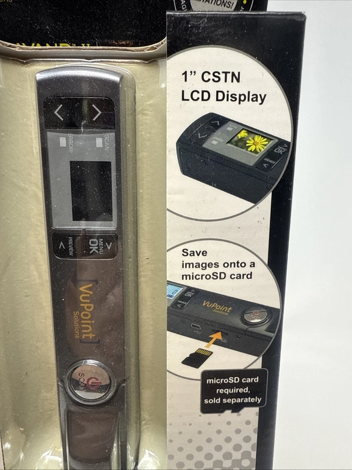 VuPoint ST441 Magic Wand Portable Scanner Scans B&W & Color Documents Black NEW - Image 3 of 4