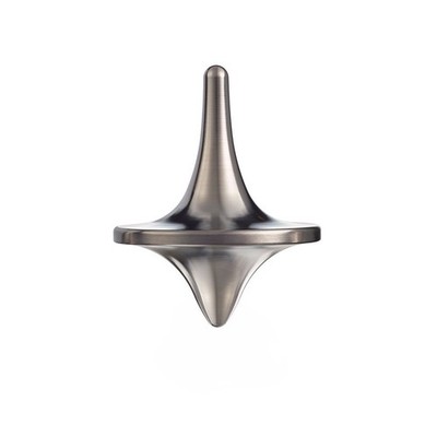 ForeverSpin Titanium Spinning Top - World 1.4''x1.125''Diameter, Metallic