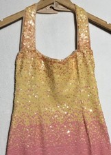 Show Me Your Mumu Sequin Halter Midi Maxi Dress Small Yellow Pink Orange Ombré