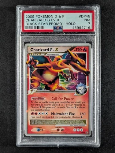 2009 Pokemon CHARIZARD G LV.X #DP45 Black Star Promo Fall Collector's Tin PSA 7