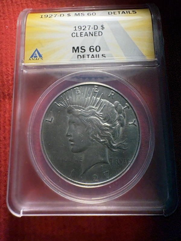 1927 D  PEACE DOLLAR AU DETAILS