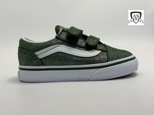 Vans Old Skool V Tinsel Suede Green / True W Toddler Size 7 Walking Shoes