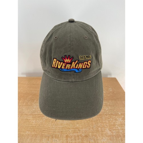 Vintage Memphis RiverKings Hockey Hat 2000 Inaugural Season Olive Green Dad Cap