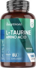 L-Taurine 1000mg 180 Capsules Amino Acid Supplement Vegan Non-GMO 3 Months