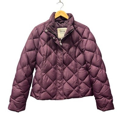Eddie Bauer Goose Down Jacket EB700 Purple Quilted Full Zip Snap Womens Medium