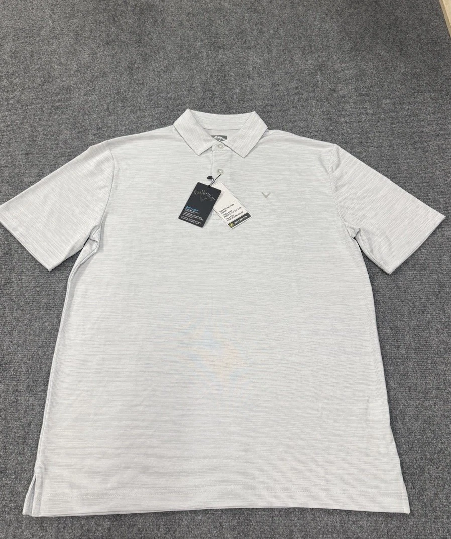 Callaway Nwt Polo Shirt Opti-Dri Golf Tradewinds Heather Gray Shirt L