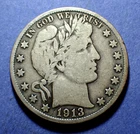 1913-S Barber Half  Ch. VG