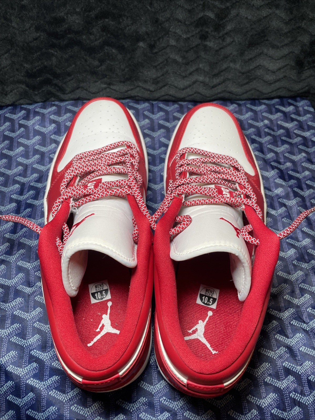 Nike Air Jordan 1 Low Gym Red White- Sz 10.5 Men's -VERY CLEAN- Reflective Laces thumbnail 5