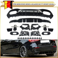 Heckdiffusor Auspuffblende für Mercedes W177 GLANZ SCHWARZ A35 Optik Diffusor