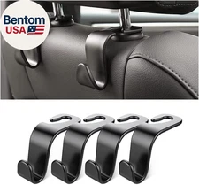 Car Back Seat Headrest Hooks, 4 Pack Black Stylish Back Seat Hanger for Car Hand