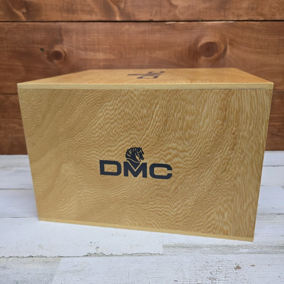 Vintage DMC Embroidery Floss Wood Storage 3 Drawer Box With Dividers A8 - Image 4 of 4