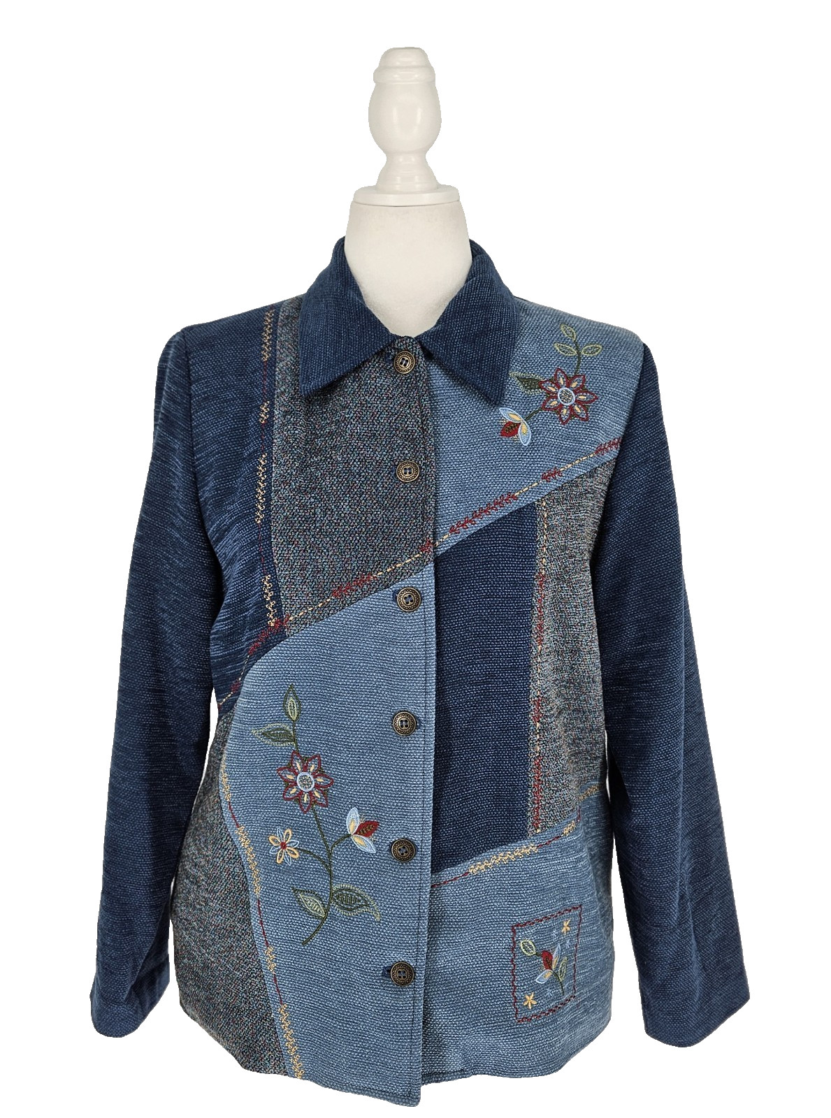 Alfred Dunner Embroidered Patchwork Jacket Cottag… - image 1