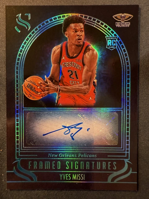2024 Silhouette Framed Signatures Yves Missi RC 1 of 1 New Orleans Pelicans