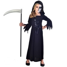 HALLOWEEN KARNEVAL KOST&Uuml;M KINDER GRIM REAPER GR. 116 5 - 6 J. NEU OVP