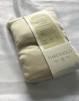 320 Thread Count Cool Tencel  Lyocell Pillowcase Threshold True Khaki Standard