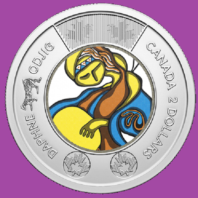 絵画 world coin Friends With Benefits Set of 2025 Canada Art of Daphne Odjig Two Dollar Toonie Coins