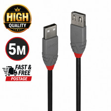 Image of High Quality Lindy 5m USB 2.0 Type A Extension Cable – Anthra Line | Reliable Hi