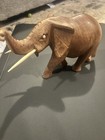 Vintage Hand Carved Kenya Wooden Elephant Figurine Original Label Estate Find — photo 2