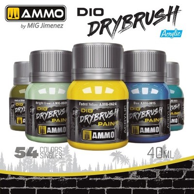 AMMO by Mig: DIO Acrylic Drybrush Paint - 40ml - Singles 54 Dry Brush Colors